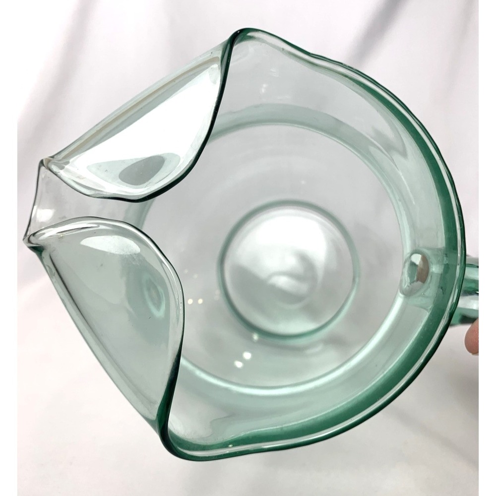 Mexican Green Glass Pitcher Rare Large Vintage Margarita - Picture 6 of 7